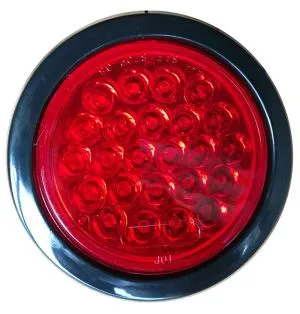 4 ′ ′ LED-pysäytyskytkimen takalamppu takavalo kuorma-autoille ja perävaunuille 24 diodia PVC-läpivientilaippa pistokkeella